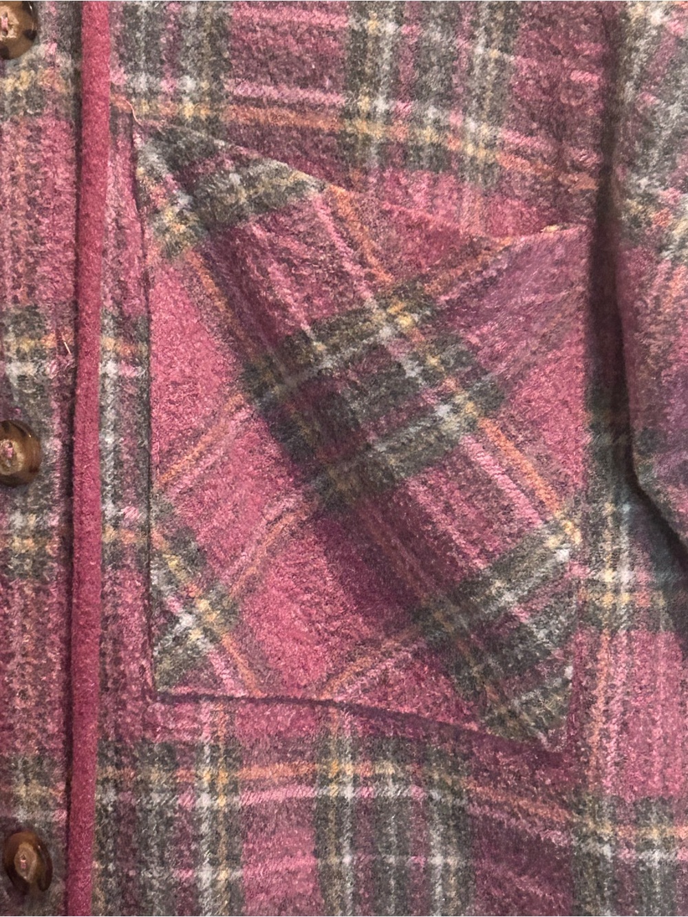 7th Ray Mauve Plaid Hooded Shacket Jacket - Picture 5 of 15